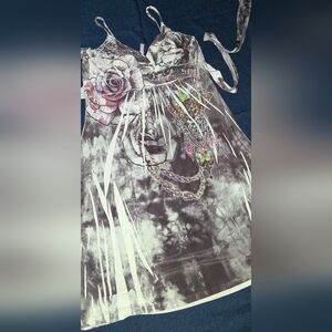 Purple Rain Gray and Pink Mini Dress